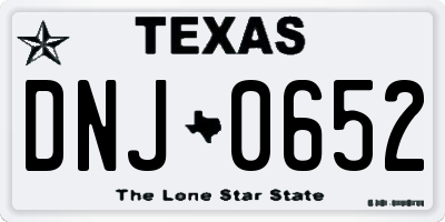 TX license plate DNJ0652