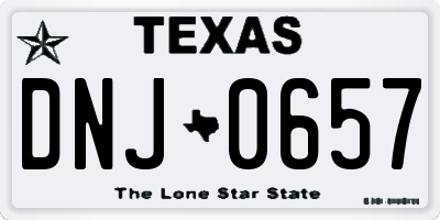 TX license plate DNJ0657