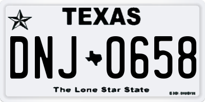 TX license plate DNJ0658