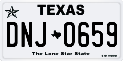 TX license plate DNJ0659