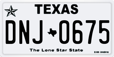 TX license plate DNJ0675