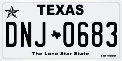 TX license plate DNJ0683