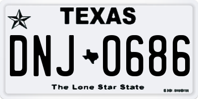 TX license plate DNJ0686