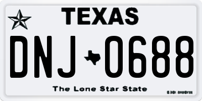 TX license plate DNJ0688