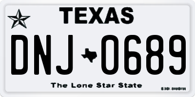 TX license plate DNJ0689
