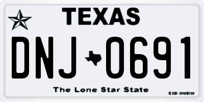 TX license plate DNJ0691