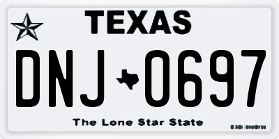 TX license plate DNJ0697