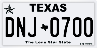 TX license plate DNJ0700
