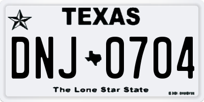 TX license plate DNJ0704