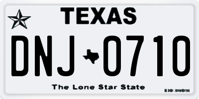 TX license plate DNJ0710