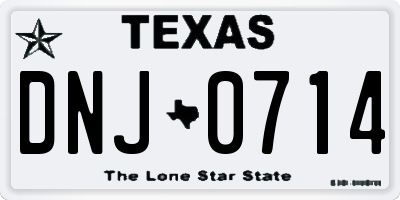 TX license plate DNJ0714