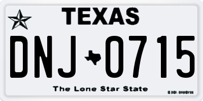 TX license plate DNJ0715