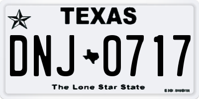 TX license plate DNJ0717