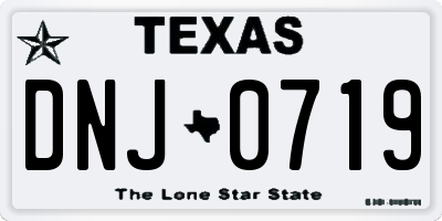 TX license plate DNJ0719
