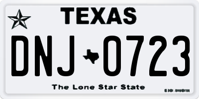 TX license plate DNJ0723