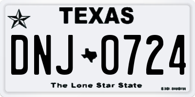 TX license plate DNJ0724