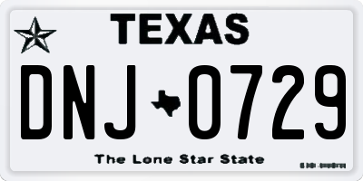 TX license plate DNJ0729