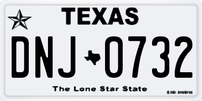 TX license plate DNJ0732