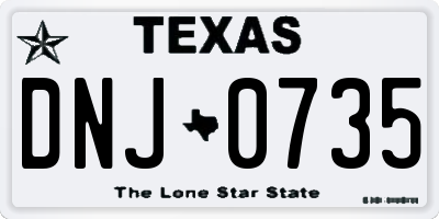 TX license plate DNJ0735