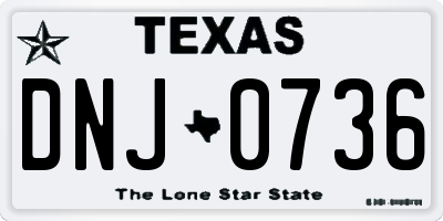 TX license plate DNJ0736