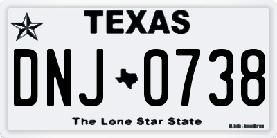 TX license plate DNJ0738