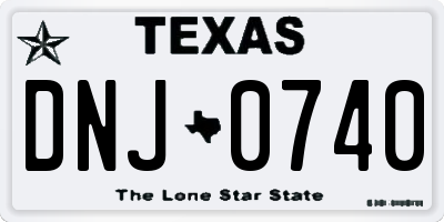 TX license plate DNJ0740