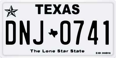 TX license plate DNJ0741
