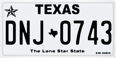 TX license plate DNJ0743