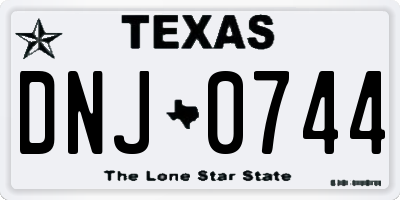 TX license plate DNJ0744