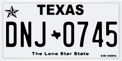 TX license plate DNJ0745