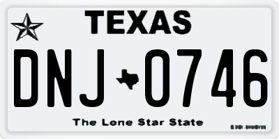 TX license plate DNJ0746