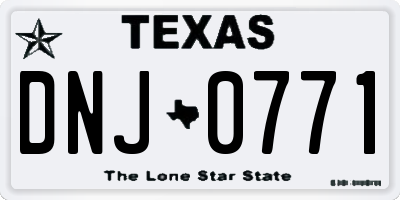 TX license plate DNJ0771