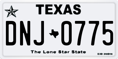 TX license plate DNJ0775