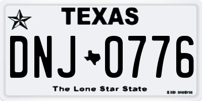 TX license plate DNJ0776