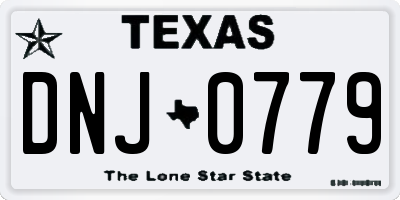 TX license plate DNJ0779