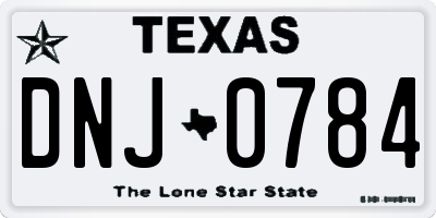 TX license plate DNJ0784