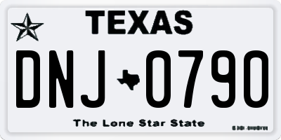 TX license plate DNJ0790