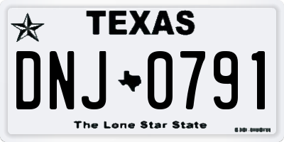 TX license plate DNJ0791