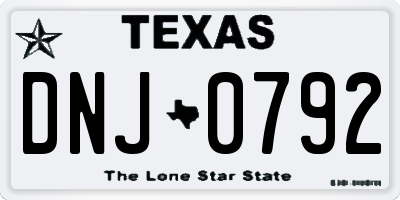 TX license plate DNJ0792