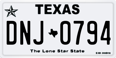 TX license plate DNJ0794