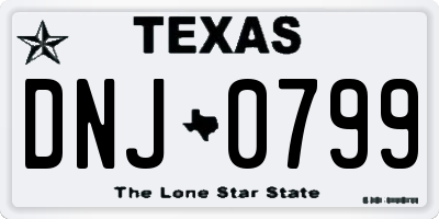 TX license plate DNJ0799