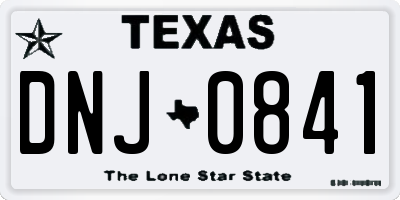 TX license plate DNJ0841