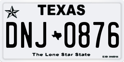 TX license plate DNJ0876