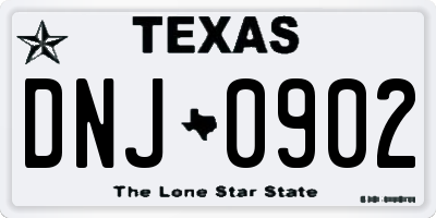 TX license plate DNJ0902