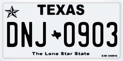 TX license plate DNJ0903