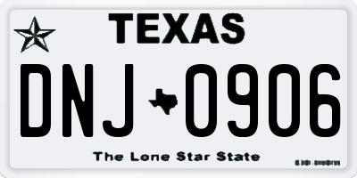TX license plate DNJ0906