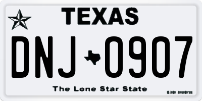 TX license plate DNJ0907