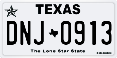 TX license plate DNJ0913