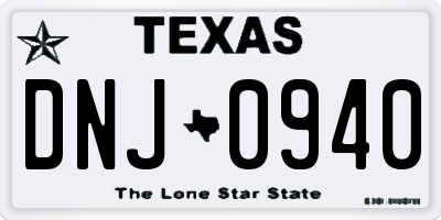 TX license plate DNJ0940