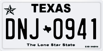 TX license plate DNJ0941
